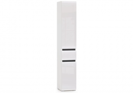Шкафы Сейдиль с ящиком белый премиум / черный / белый глянец (35x41,3x205,2)