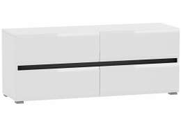 ТВ-тумбы Сейдиль белый премиум / черный / белый глянец (129,9x41,3x52,4)