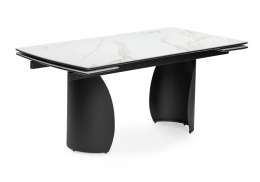 Керамический стол Готланд 180(240)х90х79 белый мрамор  / черный (90x79)