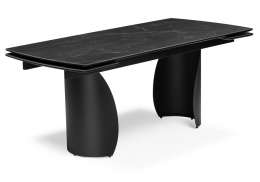 Керамический стол Готланд 160(220)х90х79 черный мрамор / черный (90x79)