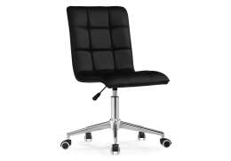 Офисное кресло Квадро экокожа чёрная / хром (42x57x86)
