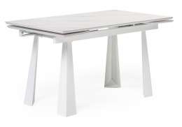 Обеденный стол Бэйнбрук 140(200)х80х76 белый мрамор / белый (80x76)